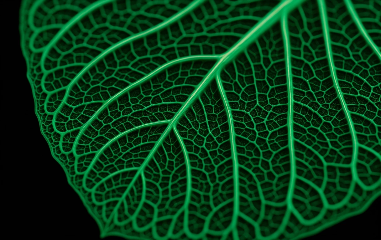Leaf veins macro